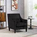 Fauteuil moderne noir 26,8 avec pieds en bois d'hévéa