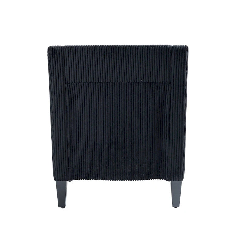 Fauteuil moderne noir 26,8 avec pieds en bois d'hévéa