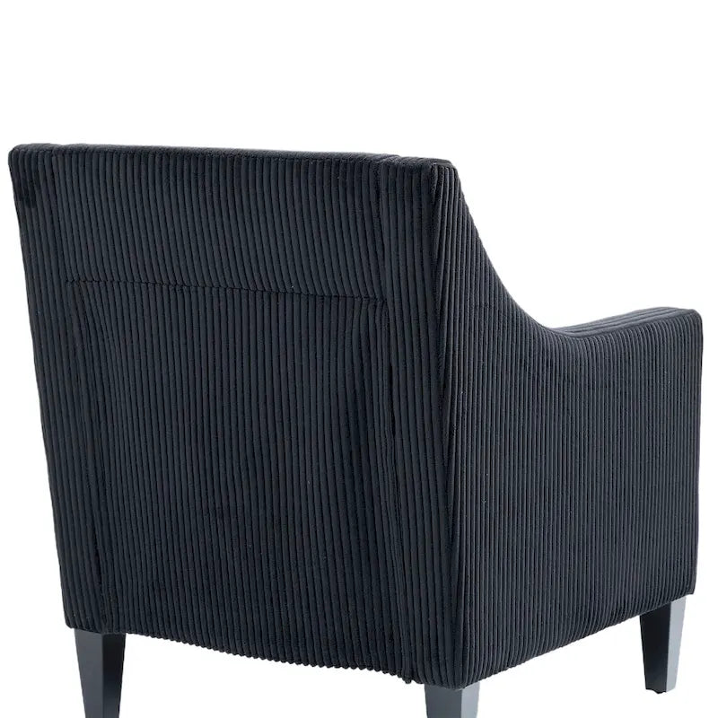Fauteuil moderne noir 26,8 avec pieds en bois d'hévéa