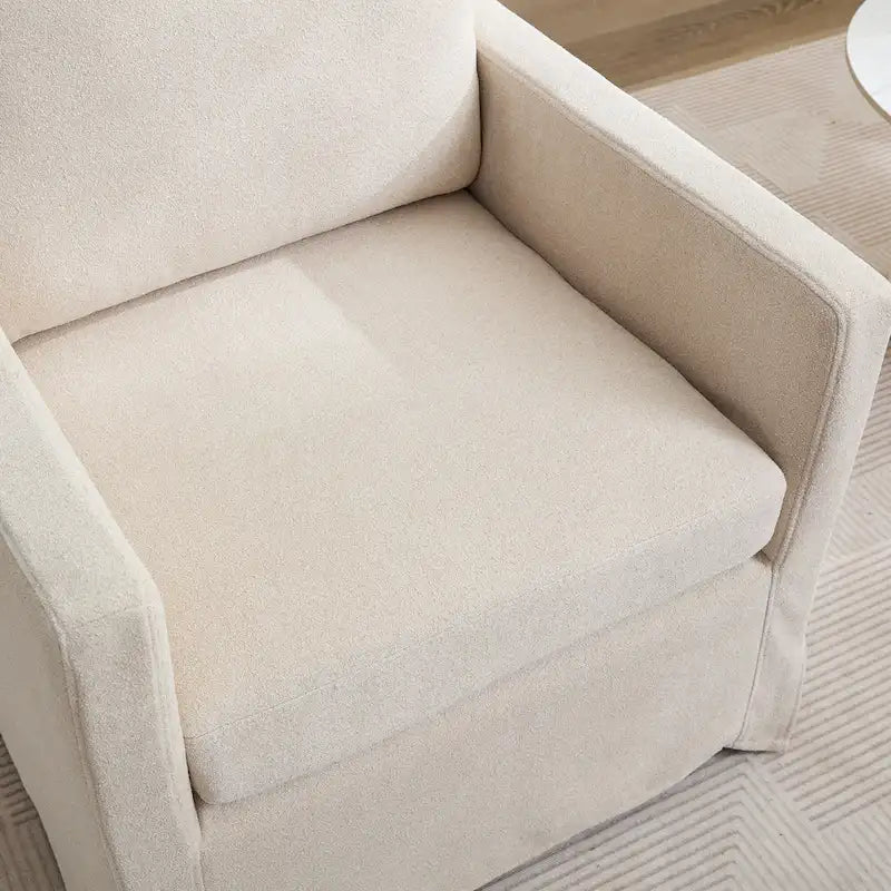 Fauteuil pivotant, Fauteuil pivotant capitonné avec jupe et coussin de dossier amovible, Fauteuil confortable pivotant à 360 degrés