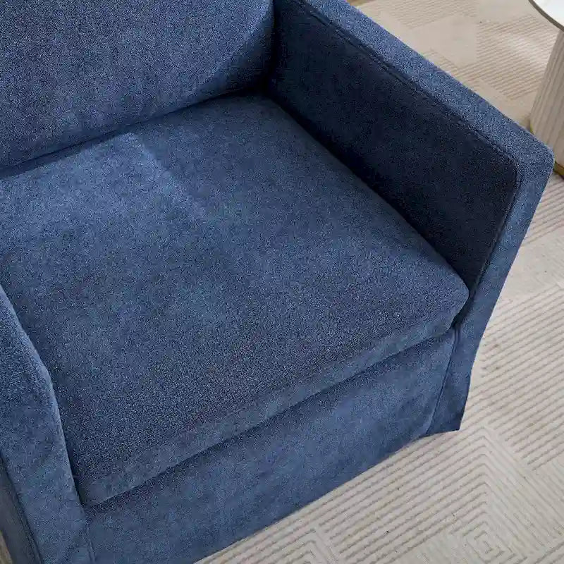 Fauteuil pivotant, Fauteuil pivotant capitonné avec jupe et coussin de dossier amovible, Fauteuil confortable pivotant à 360 degrés