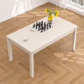 Table de salle à manger en bois massif gris, table de cuisine avec pieds carrés, table de salle à manger de style ferme