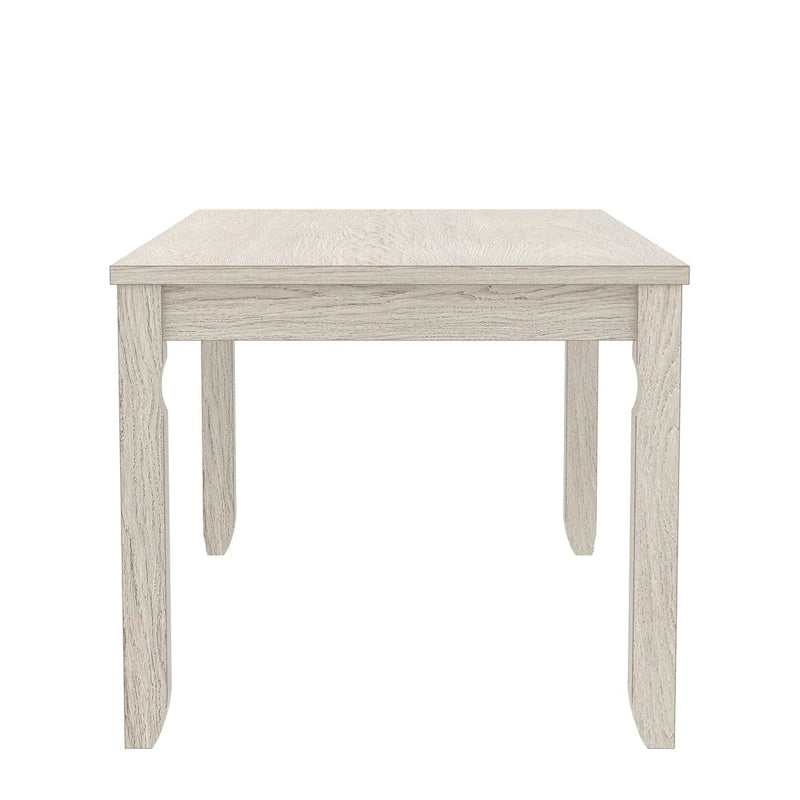 Table de salle à manger en bois massif gris, table de cuisine avec pieds carrés, table de salle à manger de style ferme