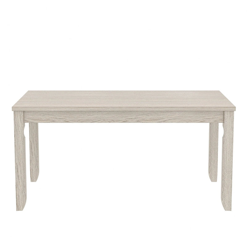 Table de salle à manger en bois massif gris, table de cuisine avec pieds carrés, table de salle à manger de style ferme