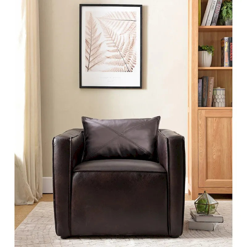 Chaise d'appoint moderne rembourrée en vinyle respirant par