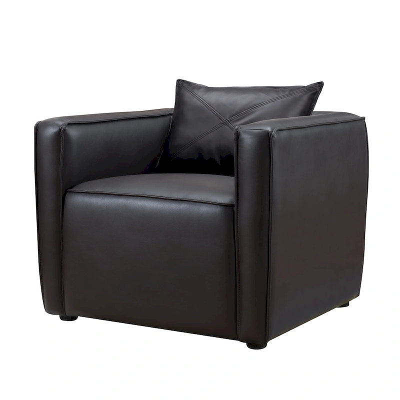 Chaise d'appoint moderne rembourrée en vinyle respirant par