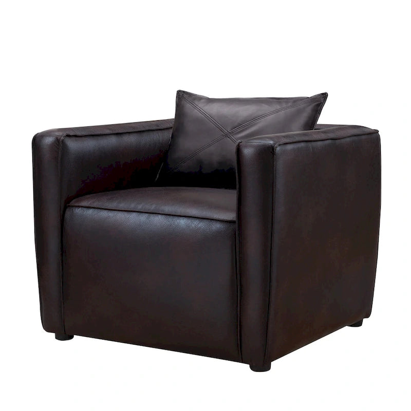 Chaise d'appoint moderne rembourrée en vinyle respirant par