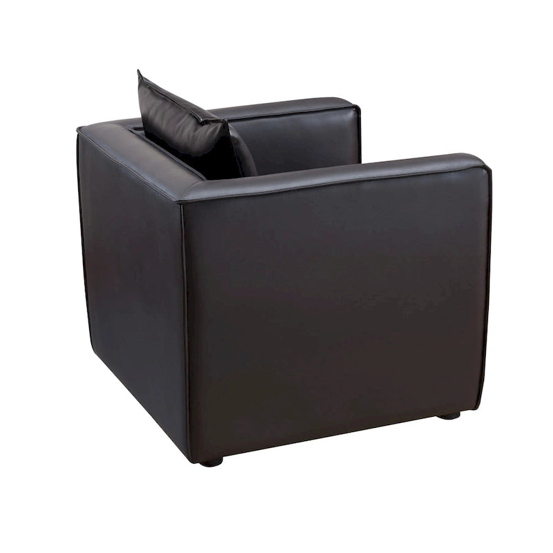 Chaise d'appoint moderne rembourrée en vinyle respirant par