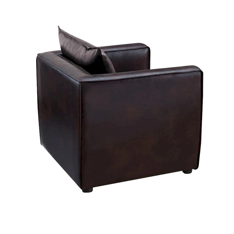 Chaise d'appoint moderne rembourrée en vinyle respirant par