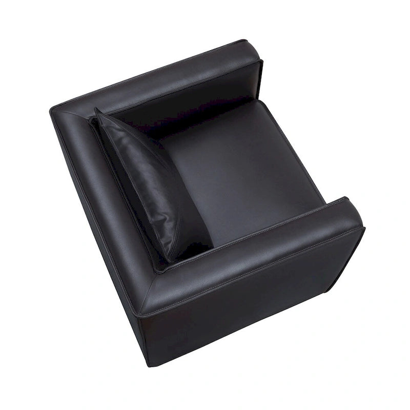 Chaise d'appoint moderne rembourrée en vinyle respirant par