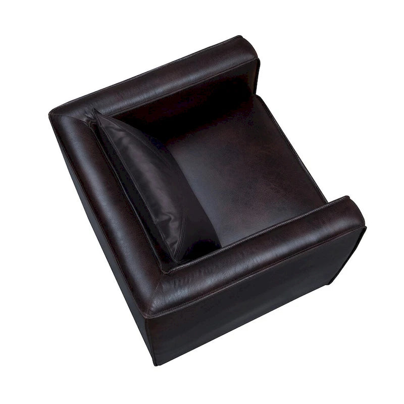 Chaise d'appoint moderne rembourrée en vinyle respirant par