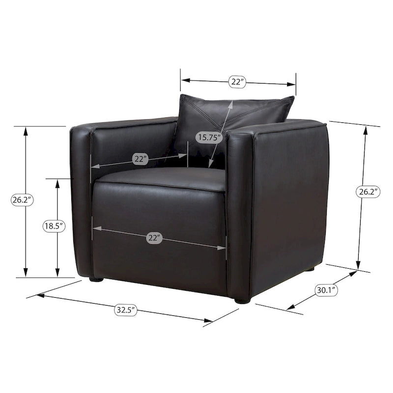 Chaise d'appoint moderne rembourrée en vinyle respirant par