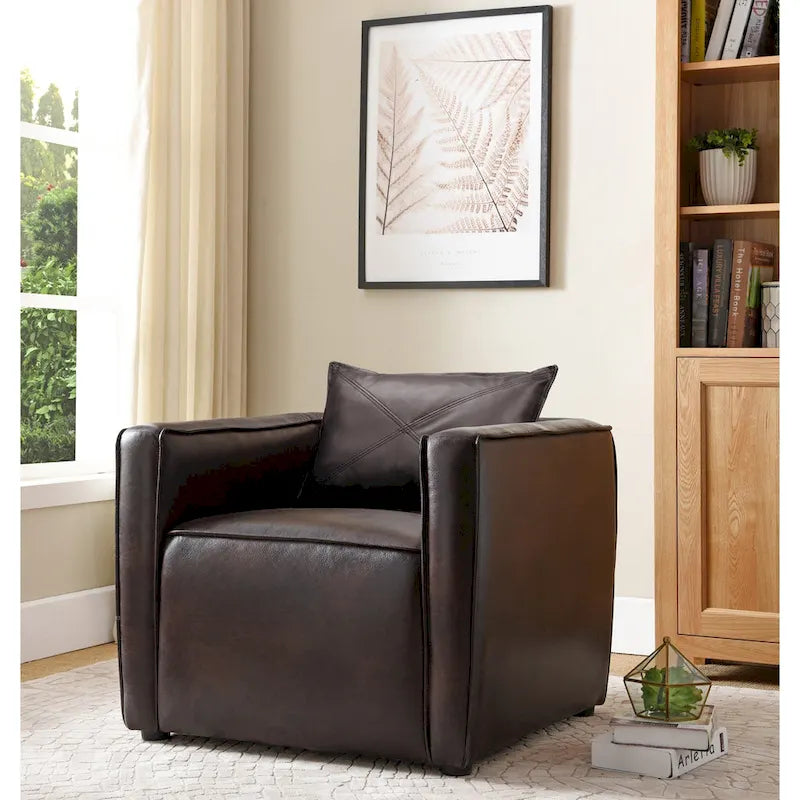 Chaise d'appoint moderne rembourrée en vinyle respirant par