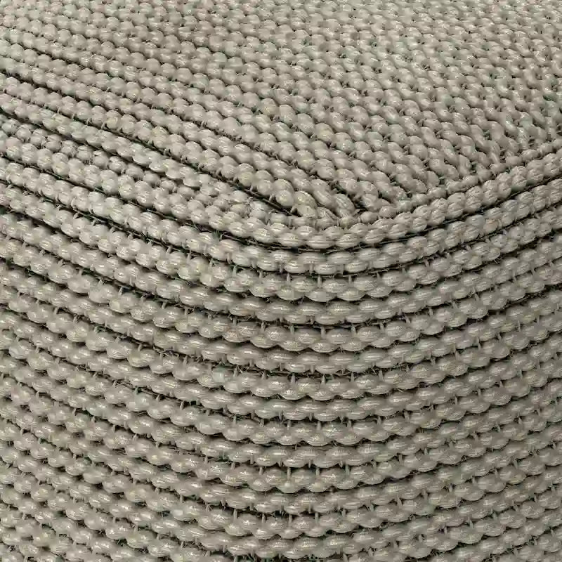 Pouf carré bohème en crème avec rembourrage en polystyrène