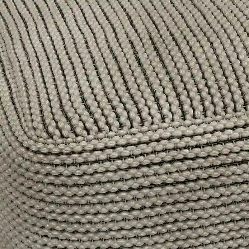 Pouf carré bohème en crème avec rembourrage en polystyrène