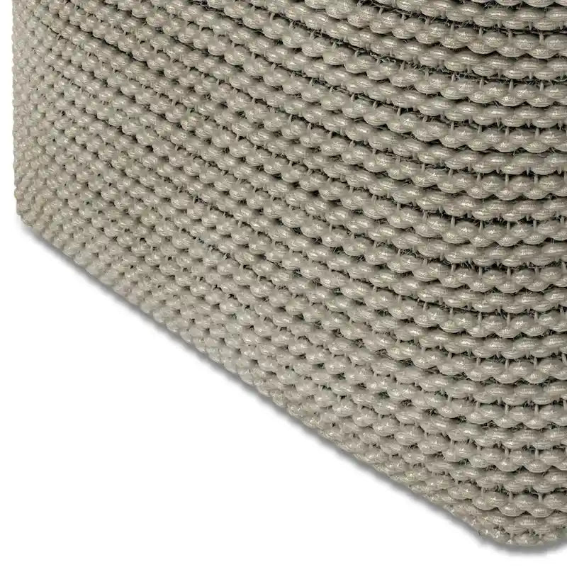 Pouf carré bohème en crème avec rembourrage en polystyrène