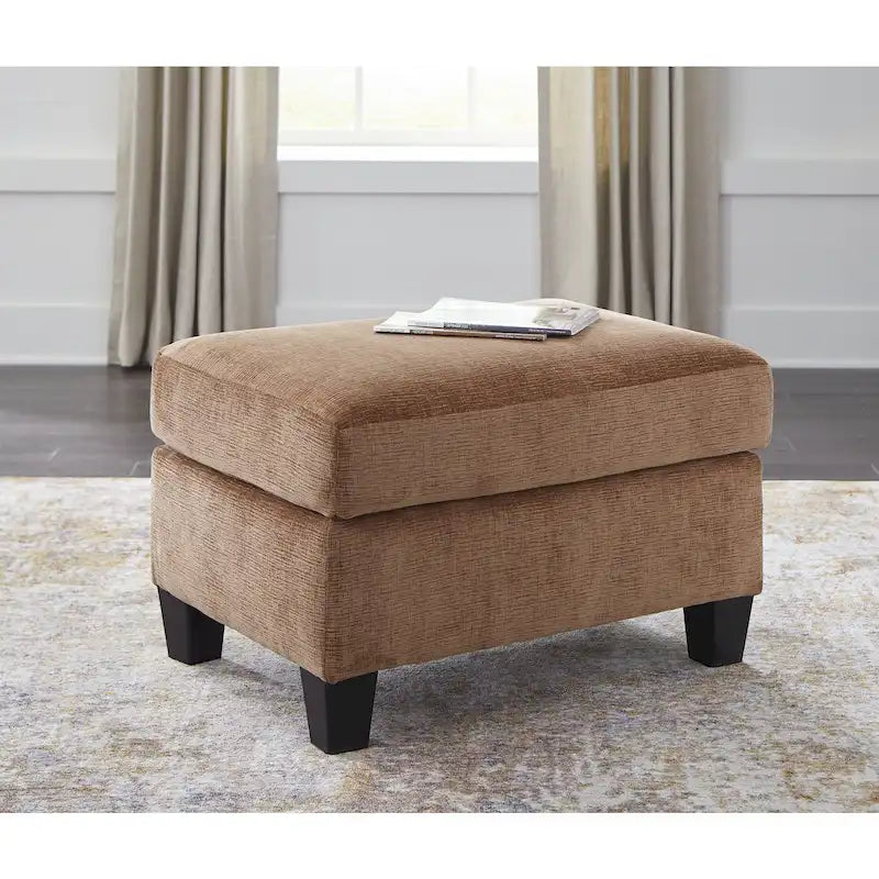 Pouffe en polyester de style Mid-Century Modern avec coussin en mousse haute résilience pour salon