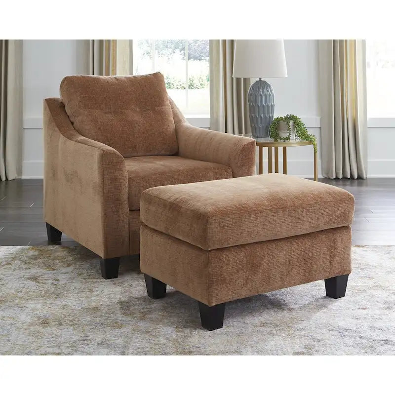 Pouffe en polyester de style Mid-Century Modern avec coussin en mousse haute résilience pour salon