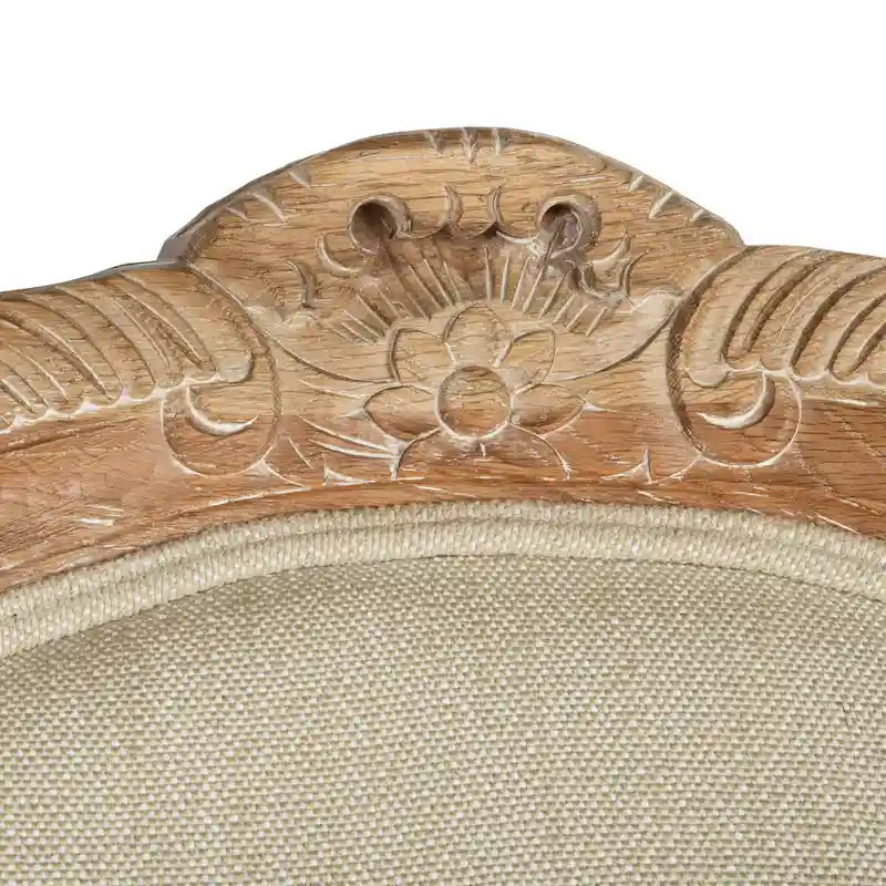 Fauteuil à oreilles Couture en lin naturel - 34La x 34P x 40H