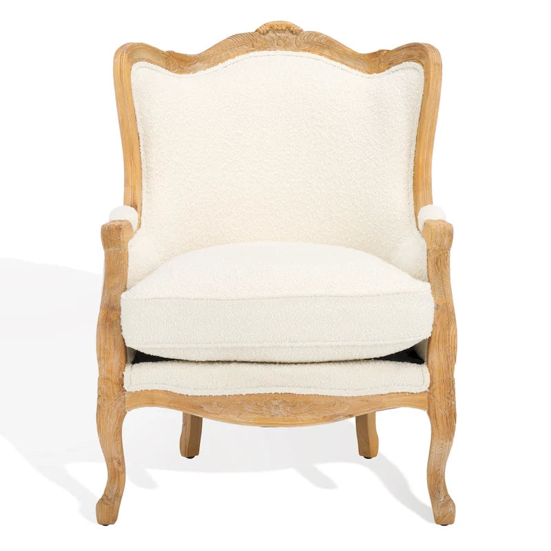 Fauteuil à oreilles Couture en lin naturel - 34La x 34P x 40H
