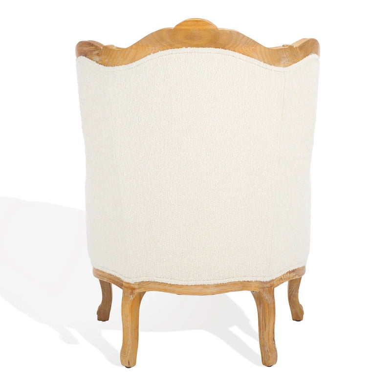 Fauteuil à oreilles Couture en lin naturel - 34La x 34P x 40H