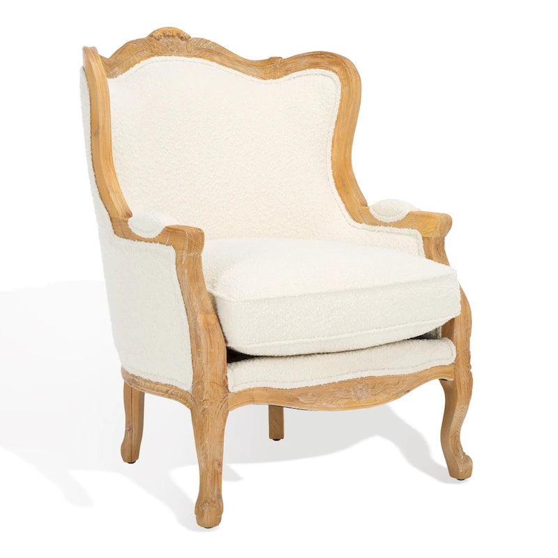 Fauteuil à oreilles Couture en lin naturel - 34La x 34P x 40H