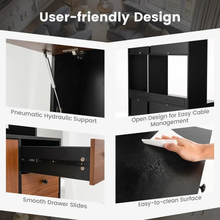 Garde-manger de cuisine de 180 cm avec 3 armoires de rangement et 3 tiroirs profonds