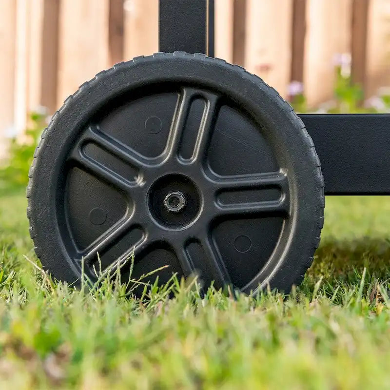 Chariot de préparation de barbecue d'extérieur en acier inoxydable avec double étagère