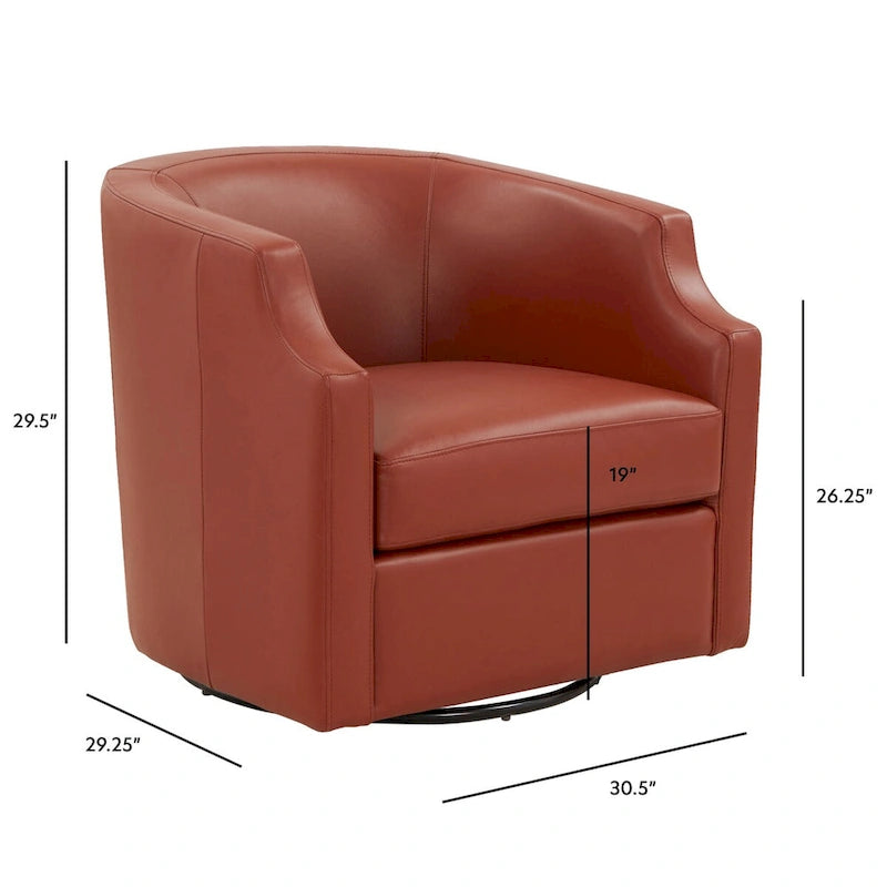 Fauteuil à oreilles pivotant et coulissant en cuir pleine fleur bleu nuit par