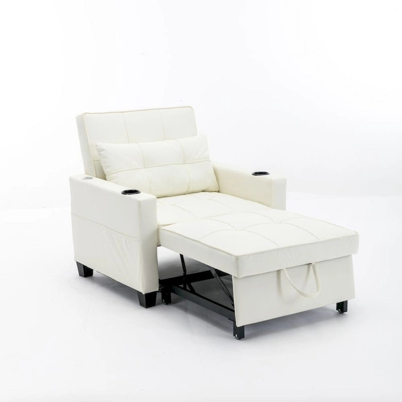 Fauteuil Lit Futon Convertible Fauteuil 3-en-1 Fauteuils Lits avec Ports USB