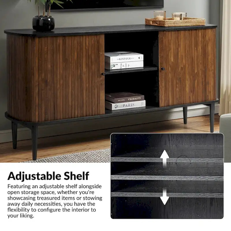 Enfilade de 160 cm de large avec étagère réglable par