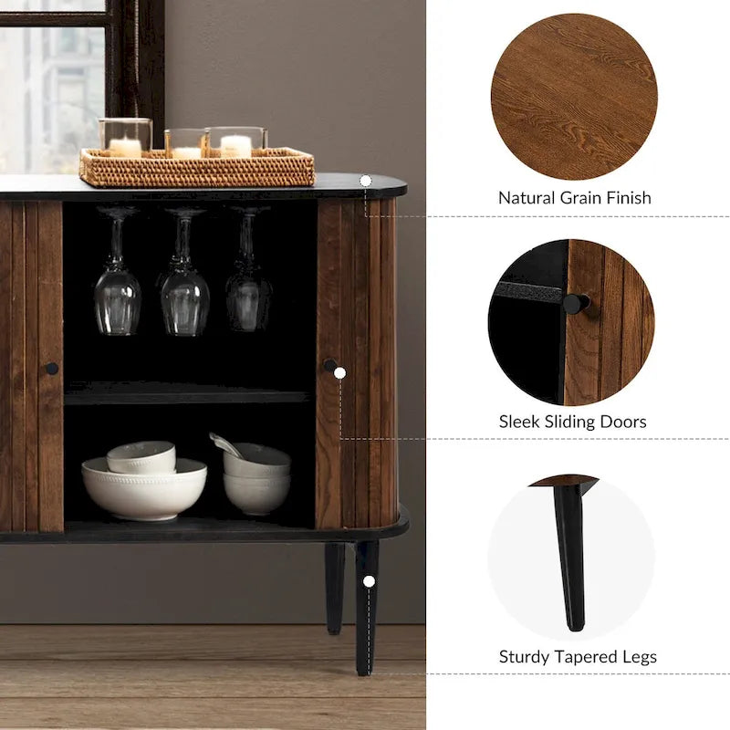 Enfilade de 160 cm de large avec étagère réglable par