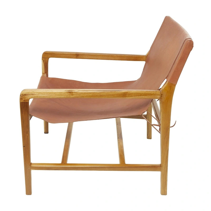 Fauteuil d'appoint de salon en cuir avec accoudoirs - Marron ou noir