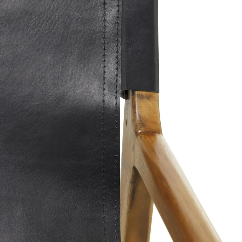 Fauteuil d'appoint de salon en cuir avec accoudoirs - Marron ou noir