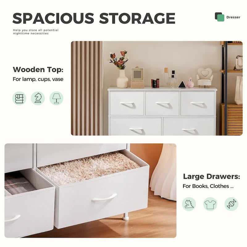 7 Espaces de Rangement, Casiers Penderie Assemblés, Casiers Meubles de Chambre, Blanc